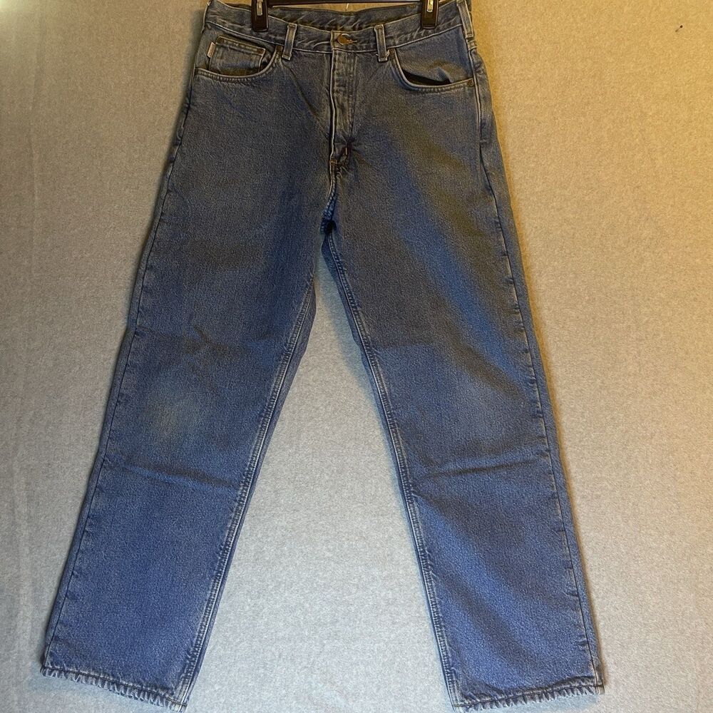 Carhartt B155 DST Relaxed Fit Fleece Lined Work Pants Blue Jean Size 34/32